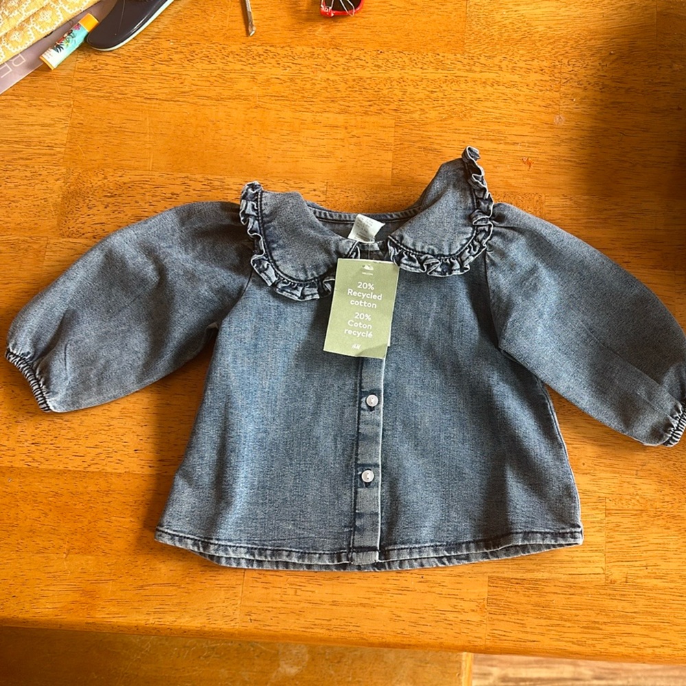 NWT H&M scalloped top 9 month
